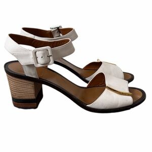 Fendi Demetra white leather heels US Size 10 - 10.5 EU 40.5 luxury classic